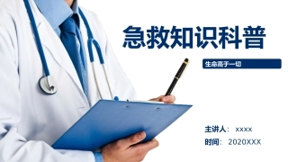 白色简约世界急救日知识科普活动