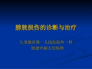 膀胱损伤的诊疗和治疗