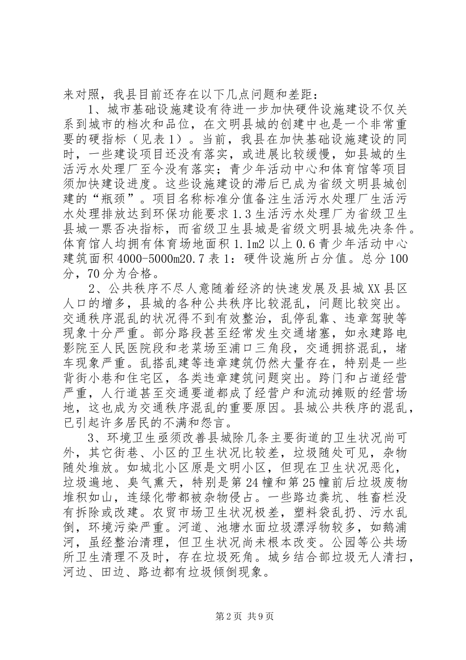 关于创建省级文明县城的调研报告_第2页