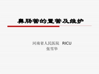 鼻肠管的护理