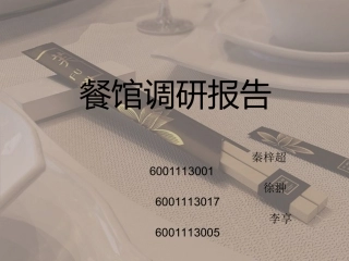餐馆调研报告
