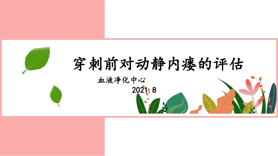 穿刺前对动静脉内瘘的评估_第1页