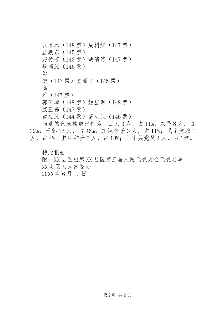 关于党支部出席工程院第三次代表大会代表选举结果的报告_第2页