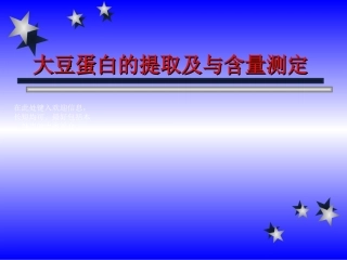 大豆蛋白的提取及与含量测定精