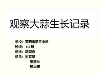 大蒜生长记录