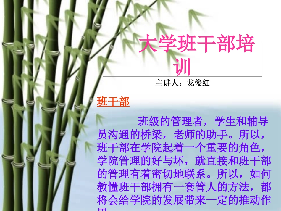 大学班干部的培训课件_第1页
