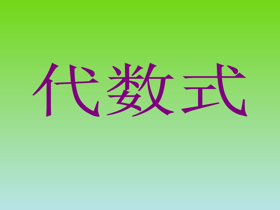 代数式和列代数式_第1页