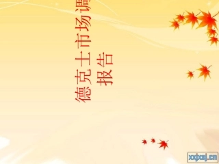 德克士市场调查报告