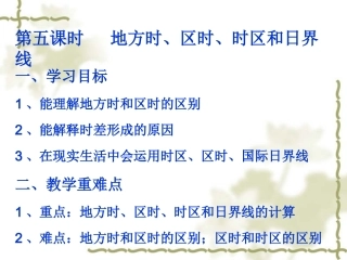 地方时时区区时和日界线