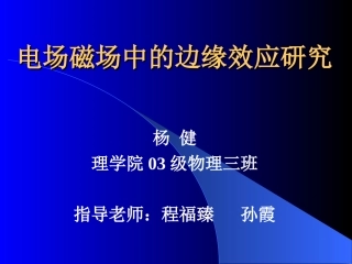 电场磁场中的边缘效应研究解读