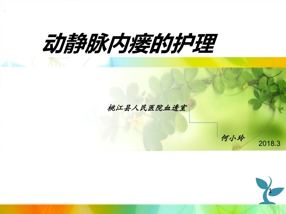 动静脉内瘘的护理_第1页