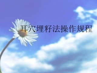耳穴埋籽法操作规程