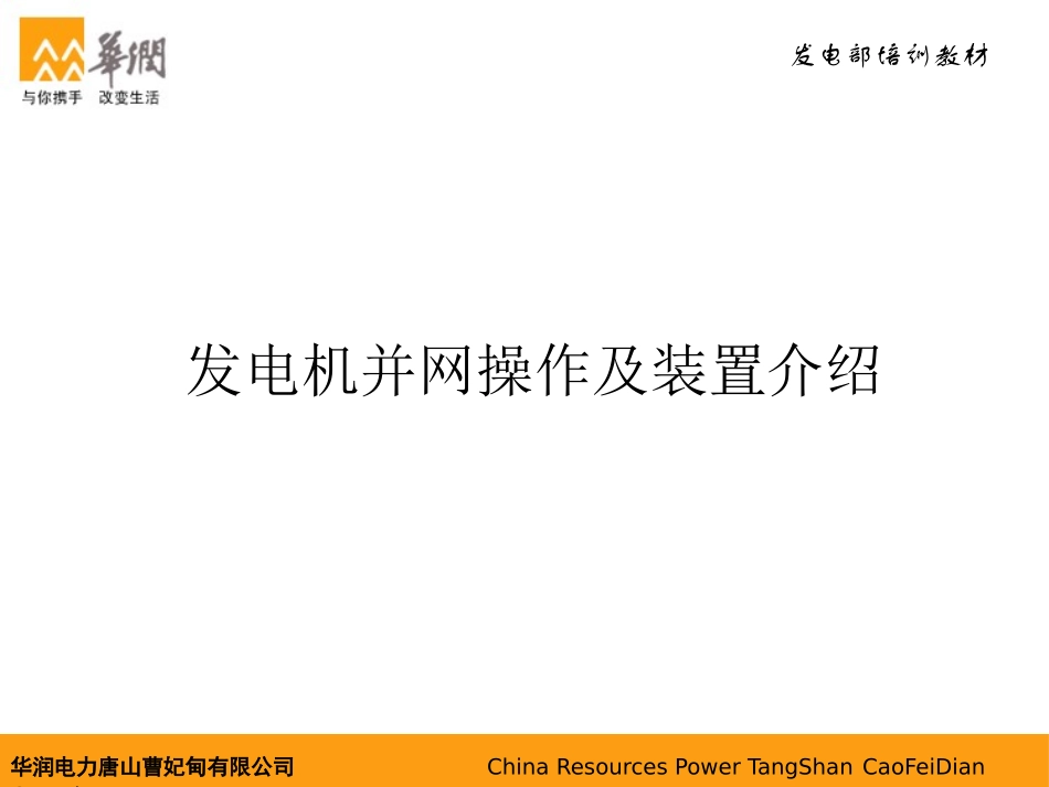 发电机并网及装置介绍_第1页