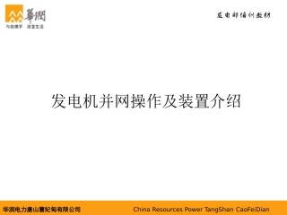 发电机并网及装置介绍