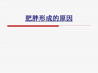 肥胖形成的原因讲义