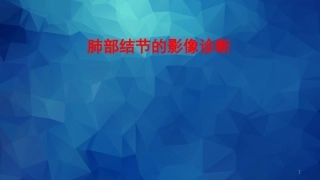 肺部结节影像诊疗