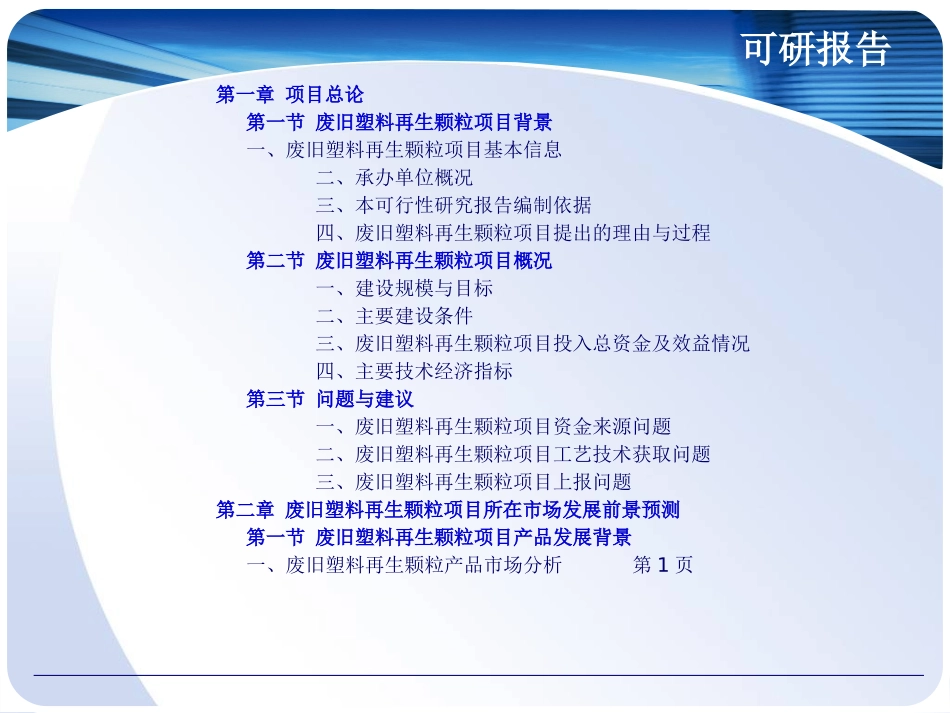 废旧塑料再生颗粒项目可行性研究报告_第2页