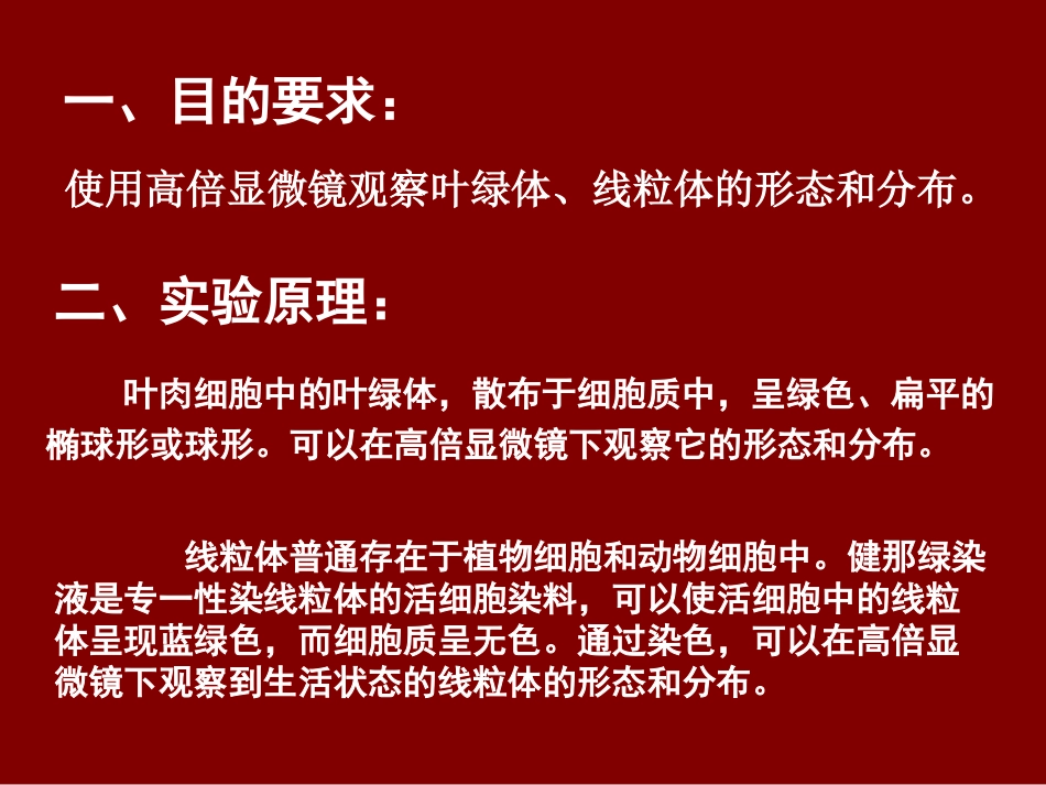 高倍镜观察叶绿体和线粒体_第2页