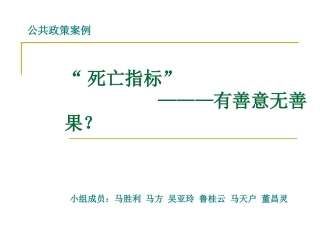 公共政策案例分析