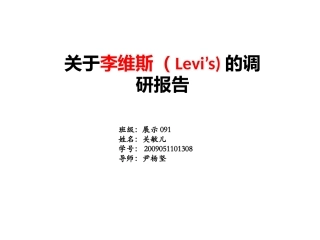 关于李维斯的调研报告