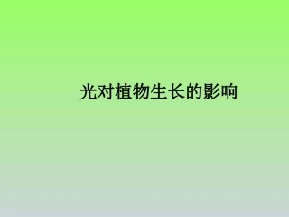 光对植物生长的影响