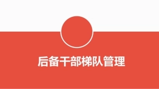 后备干部梯队管理