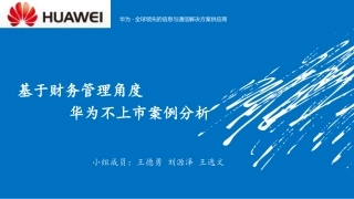 华为财务管理案例分析