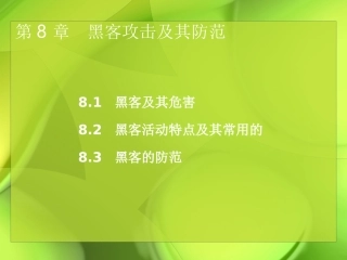 计算机网络安全技术黑客攻击及其防范