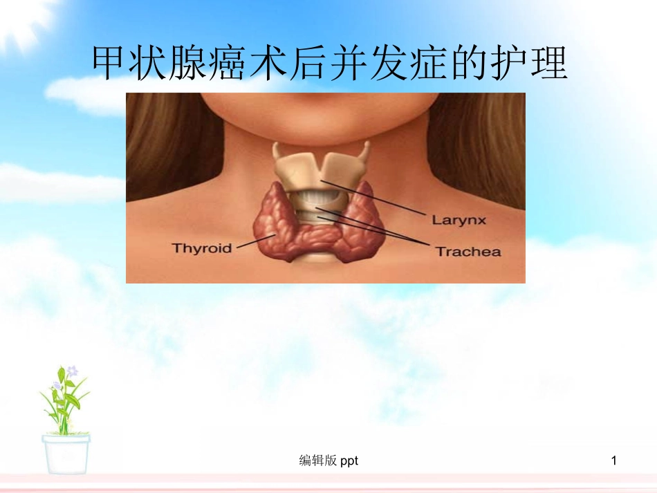 甲状腺癌术后并发症的护理_第1页