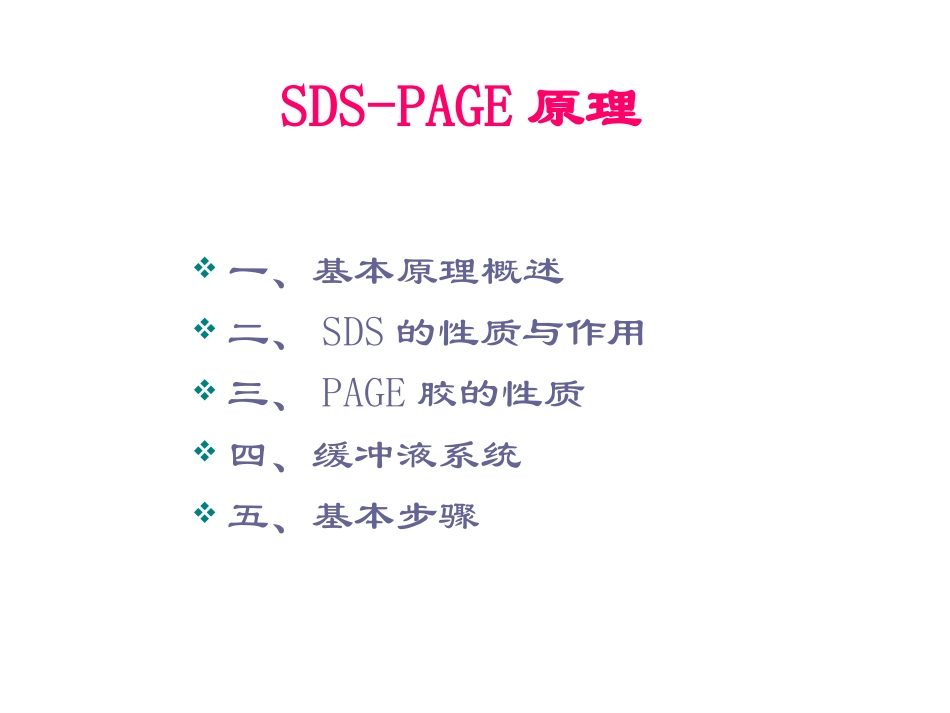 聚丙烯酰胺凝胶电泳技术SDSPAGE_第1页