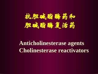 抗胆碱酯酶药物总论