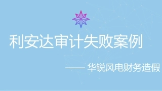 利安达审计失败案例华锐风电财务造假