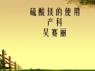 硫酸镁的使用产科幻灯片