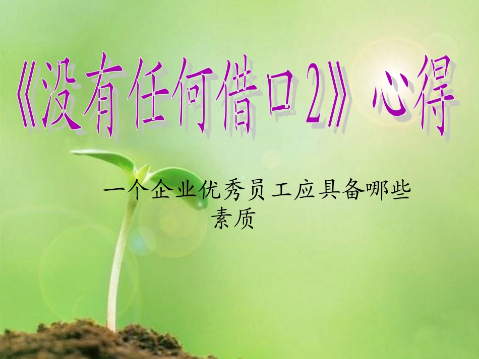 没有任何借口读书心得_第1页