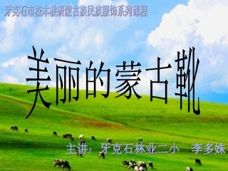 美丽的蒙古靴课件