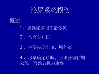 泌尿系统损伤