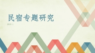民宿专题研究