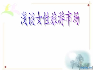 女性旅游市场分析