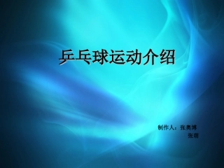 乒乓球运动介绍