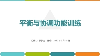 平衡和协调功能训练