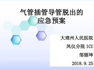 气管插管导管脱出的应急预案