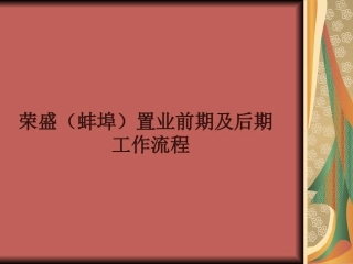 前期及后期开发流程