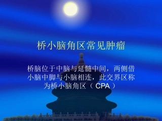 桥小脑角区常见肿瘤及影像表现