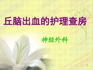 丘脑出血的护理