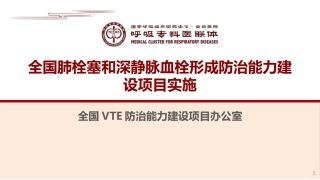 全国VTE防治能力建设项目实施规划