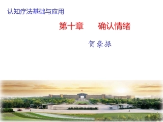 认知疗法基础和应用确认情绪