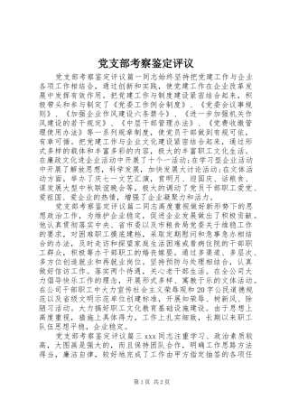 党支部考察鉴定评议