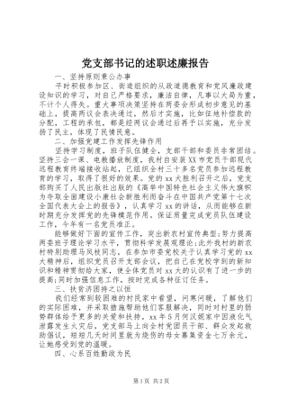 党支部书记的述职述廉报告