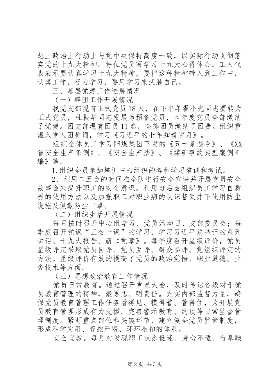 党支部书记抓基层党建工作专项述职报告_第2页