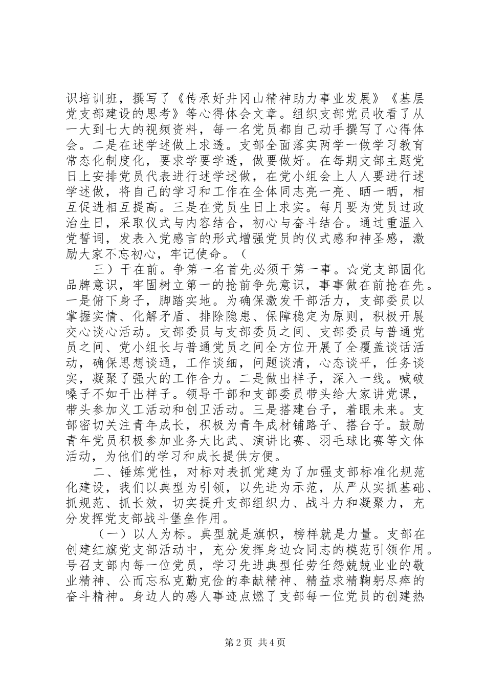 党支部争创红旗支部材料_第2页